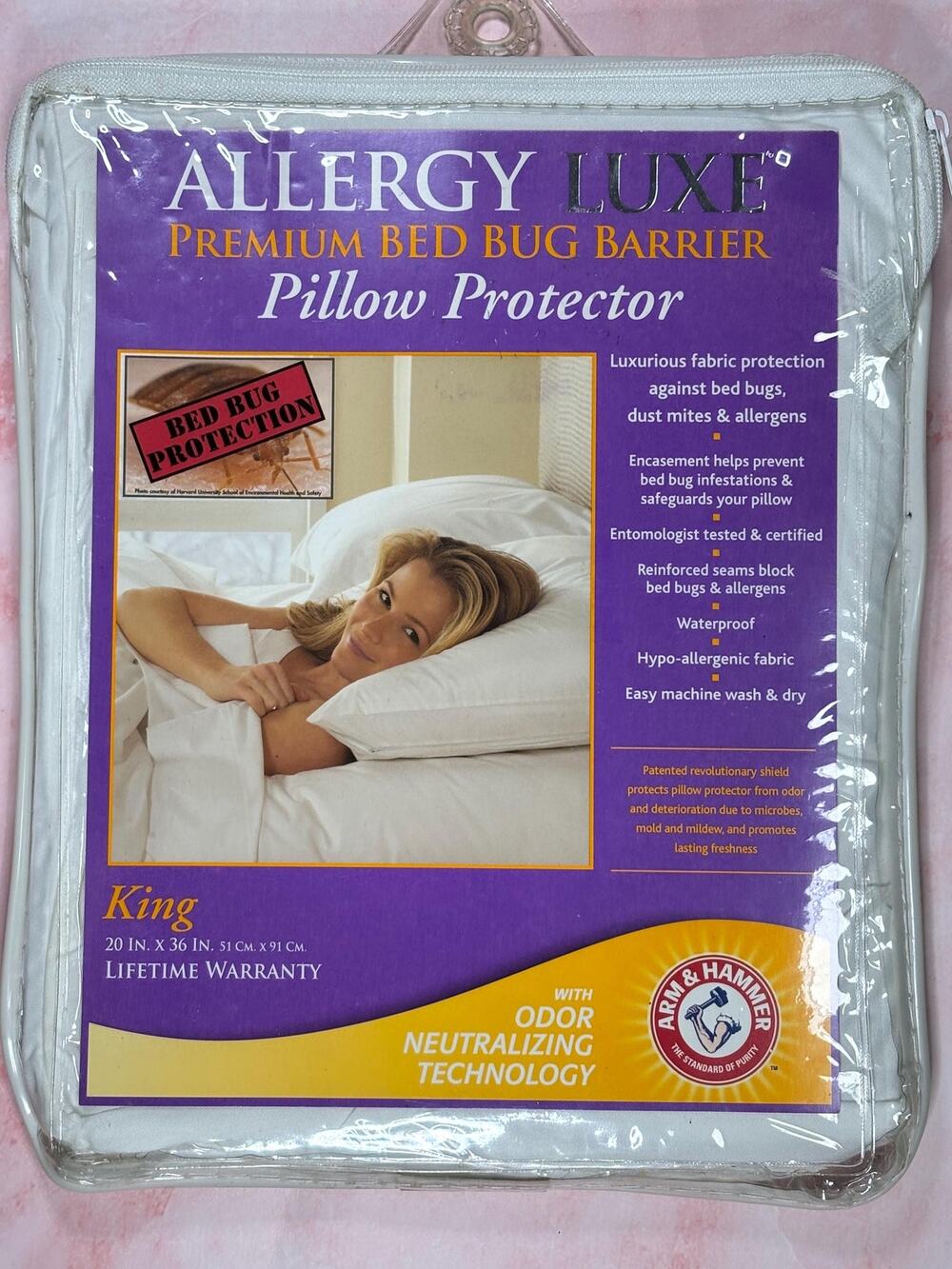 NEW Arm & Hammer Allergy Luxe Mattress Protector Waterproof Hypo Allergenic King